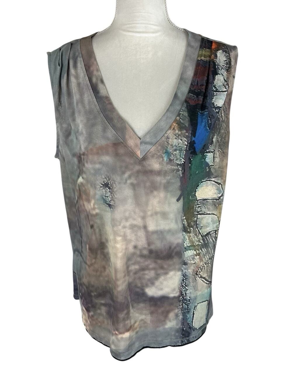 3 Potato Sleeveless Lagenlook Blouse Art to Wear Artsy Indie Boho Size L/XL NWT